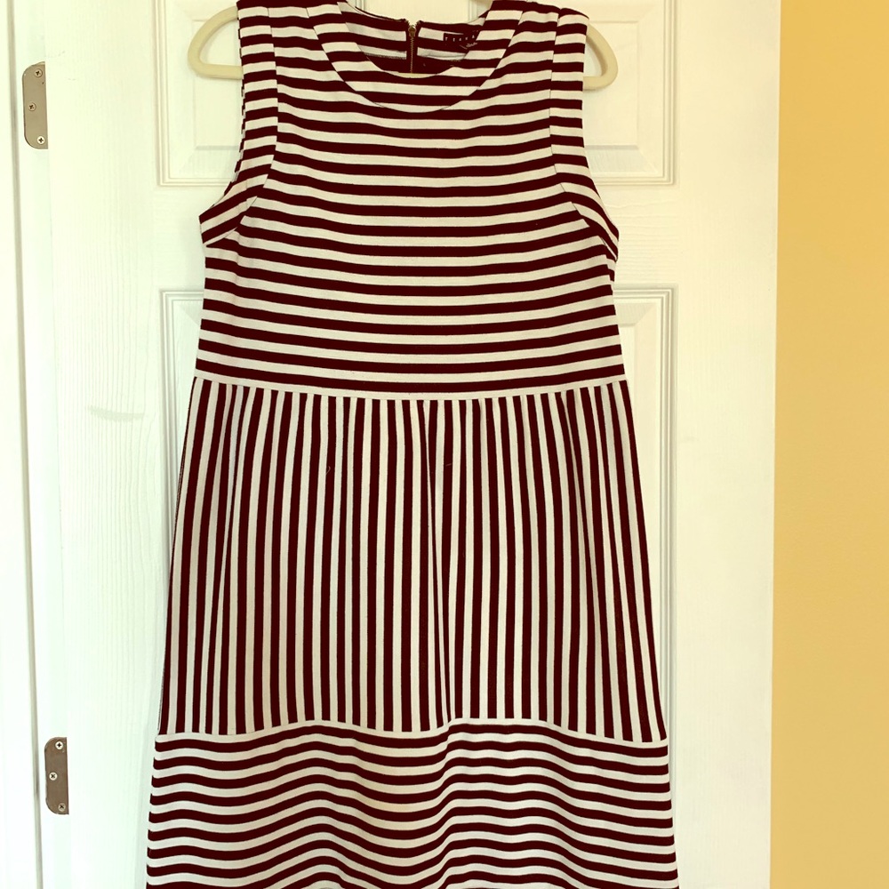 Black and white striped dress